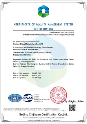 ISO 9001:2015 Quality Management System certificate